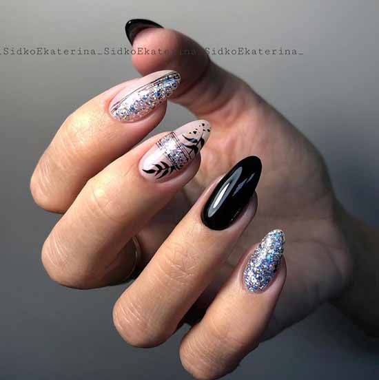 Black manicure 2021: photo, original design