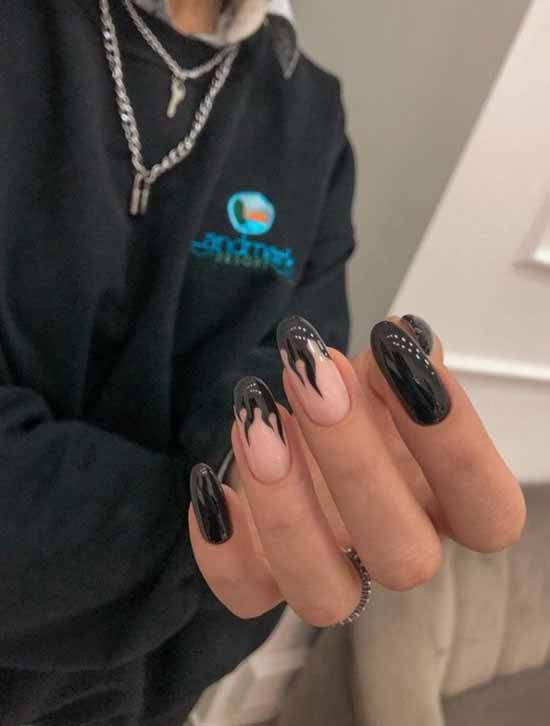 Black manicure 2021: photo, original design