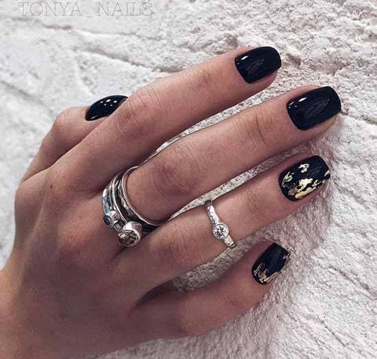 Black manicure 2021: photo, original design