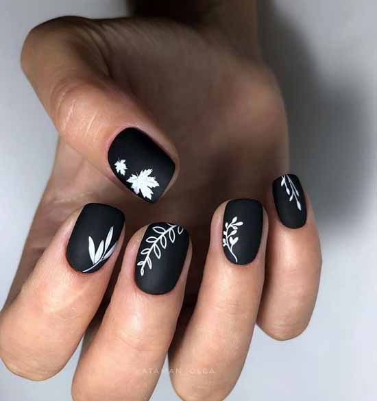 Matte black manicure