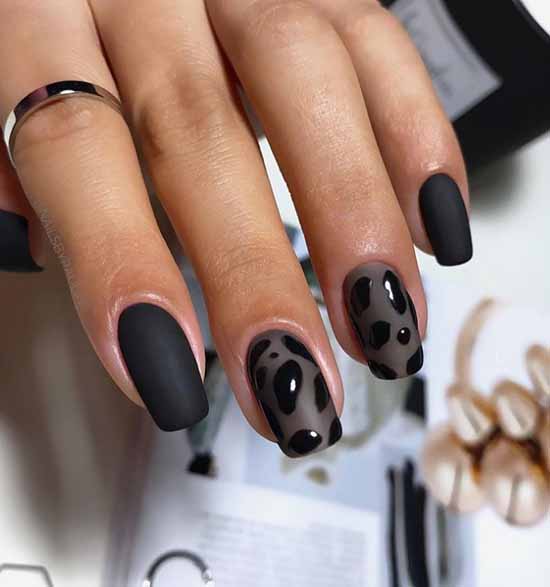 Black with veil effect manicure