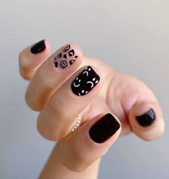 Black manicure 2021: photo, original design