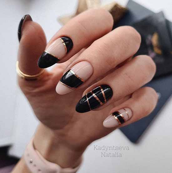 Black manicure 2021: photo, original design