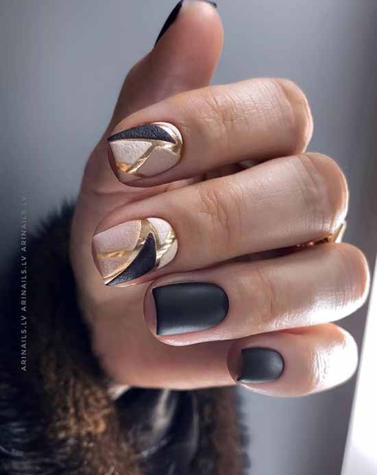 Black manicure 2021: photo, original design