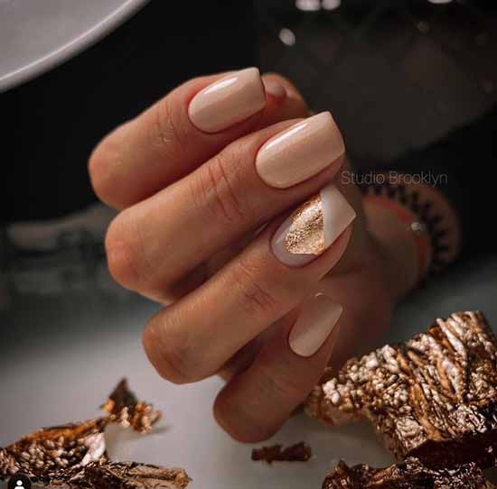 Elegant manicure with foil