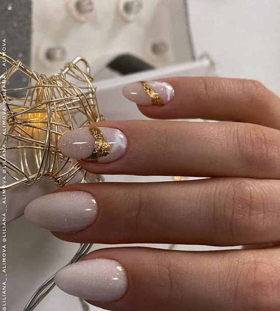 Elegant with foil manicure