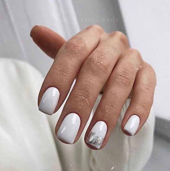 White with foil manicure