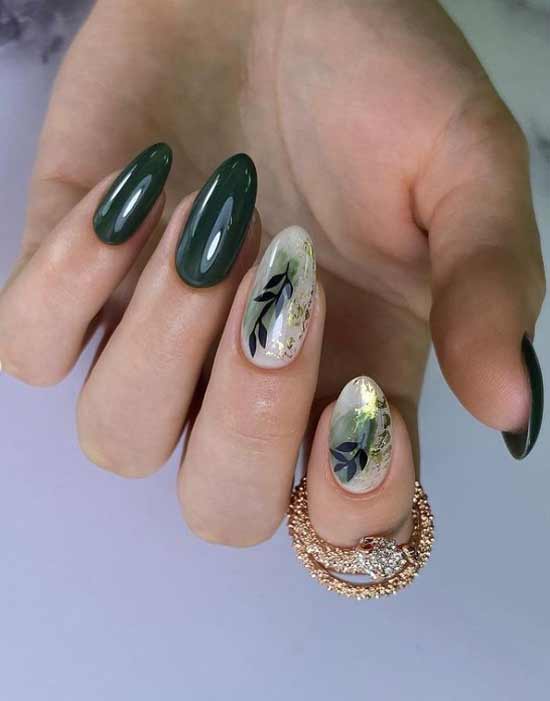 Khaki manicure design