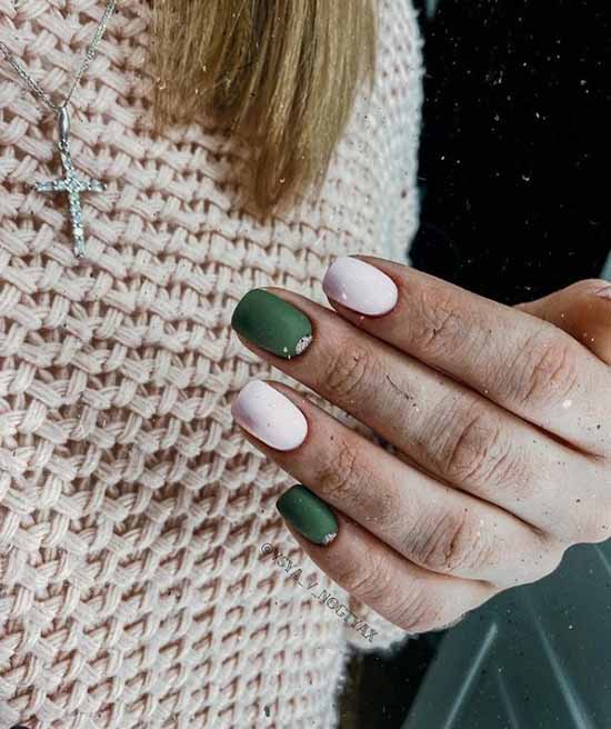 Khaki manicure: the best design, 100 photos, new items