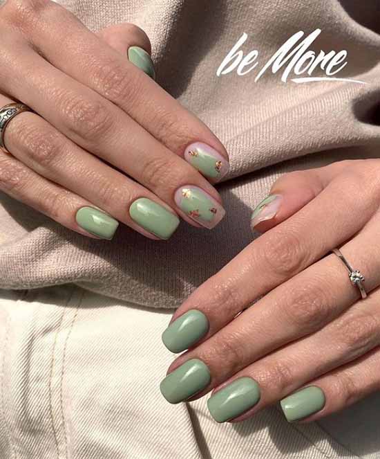 Khaki manicure: the best design, 100 photos, new items