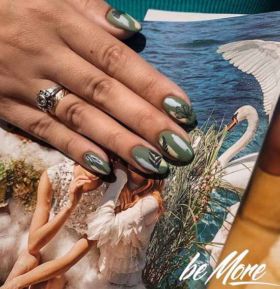 Khaki manicure: the best design, 100 photos, new items