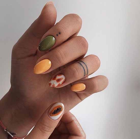 Khaki manicure: the best design, 100 photos, new items