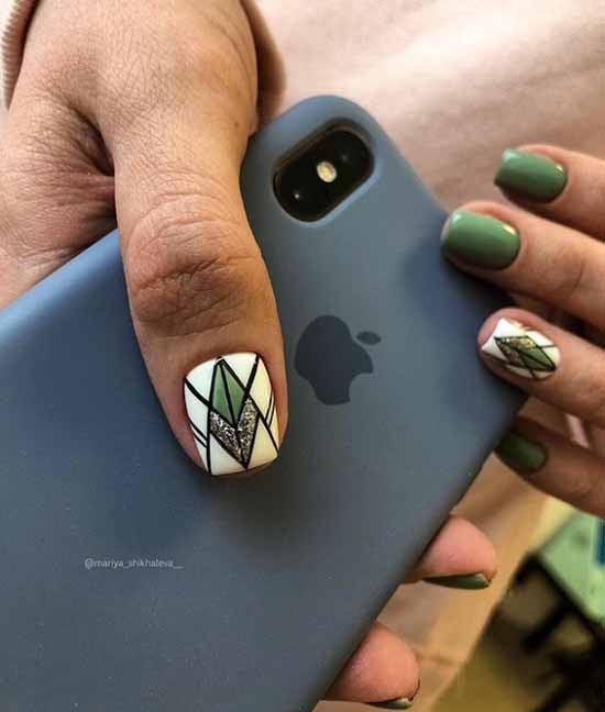 Khaki manicure: the best design, 100 photos, new items