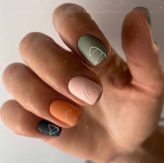 Khaki manicure: the best design, 100 photos, new items