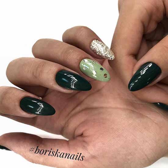 Dark green with sequins