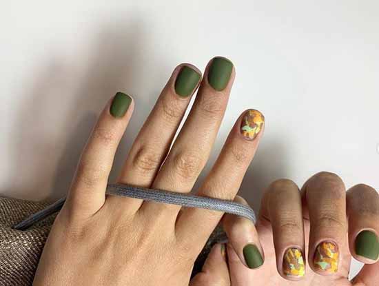 Khaki manicure: the best design, 100 photos, new items