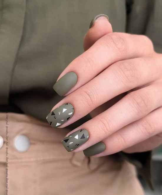 Khaki manicure: the best design, 100 photos, new items