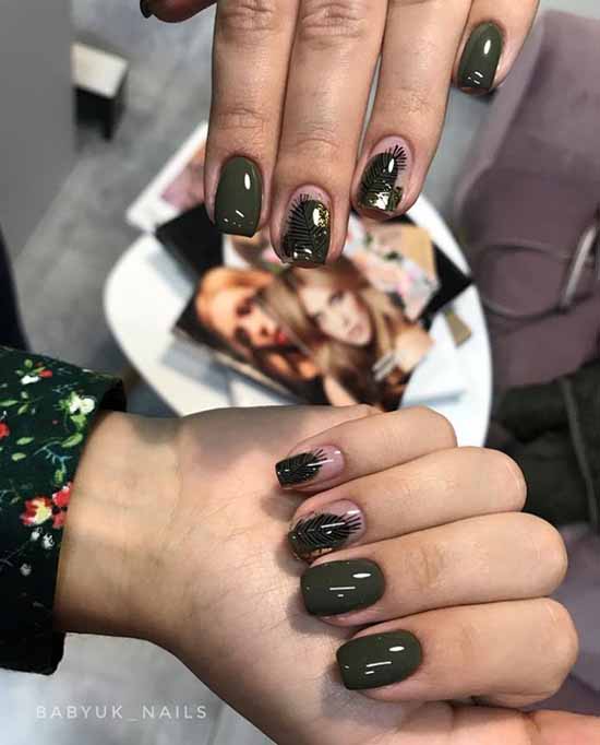 Khaki manicure trends