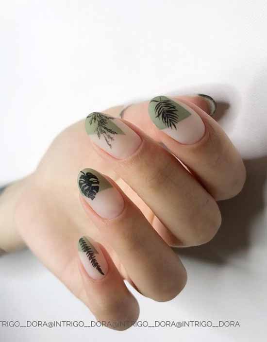 Khaki manicure: the best design, 100 photos, new items