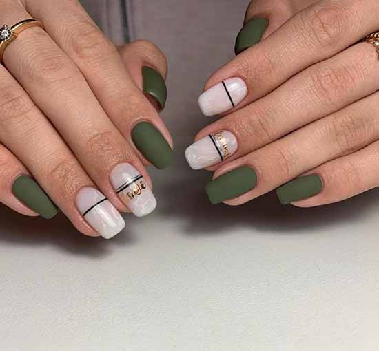 Khaki manicure: the best design, 100 photos, new items