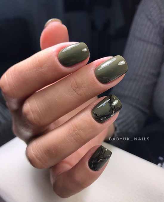 Khaki manicure: the best design, 100 photos, new items