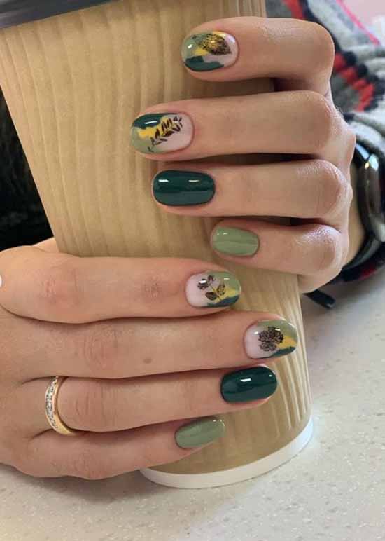 Khaki manicure: the best design, 100 photos, new items