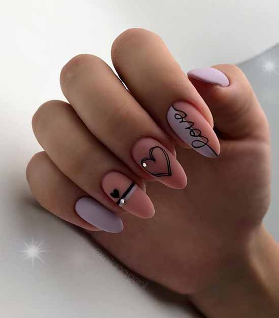 Manicure with a heart for Valentine's Day: photo 2021, design