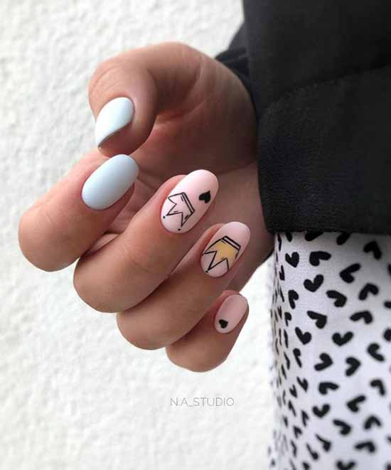 Manicure with a heart for Valentine's Day: photo 2021, design