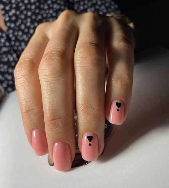 Manicure with a heart for Valentine's Day: photo 2021, design