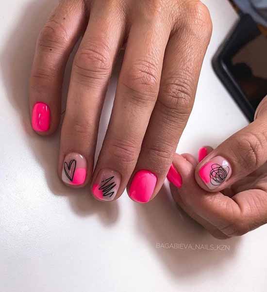 Manicure with a heart for Valentine's Day: photo 2021, design