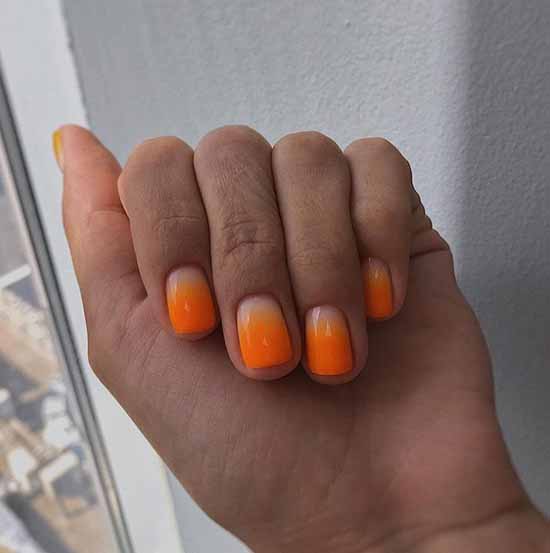 Orange manicure 2021: photo of new items with design