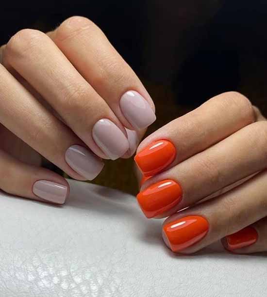 Orange manicure 2021: photo of new items with design