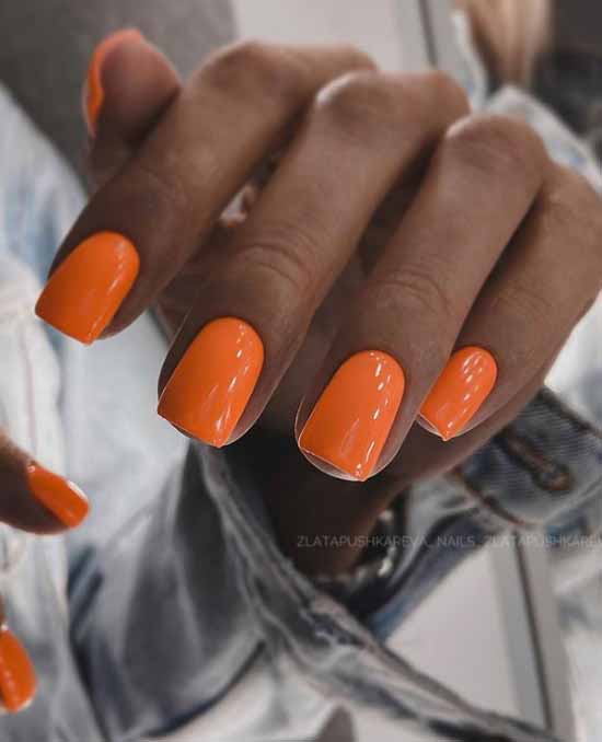 Orange manicure 2021: photo of new items with design