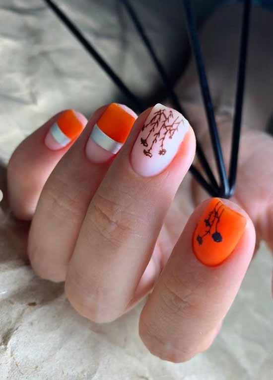 Orange manicure 2021: photo of new items with design