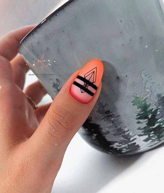 Orange manicure 2021: photo of new items with design