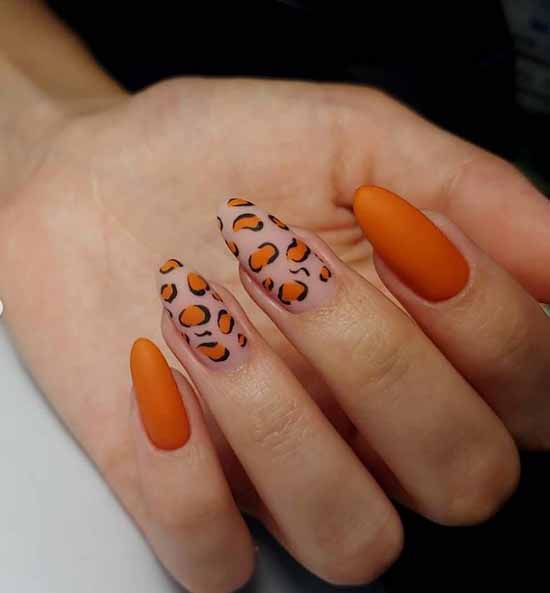 Orange manicure 2021: photo of new items with design