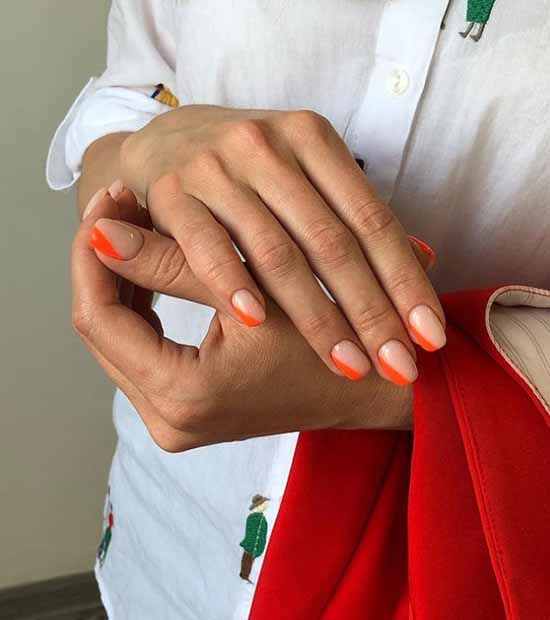 Orange manicure 2021: photo of new items with design