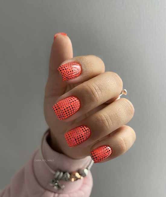 Orange manicure 2021: photo of new items with design