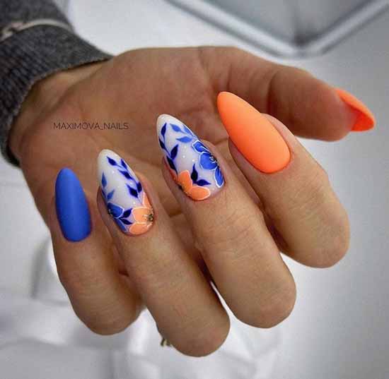 Orange manicure 2021: photo of new items with design