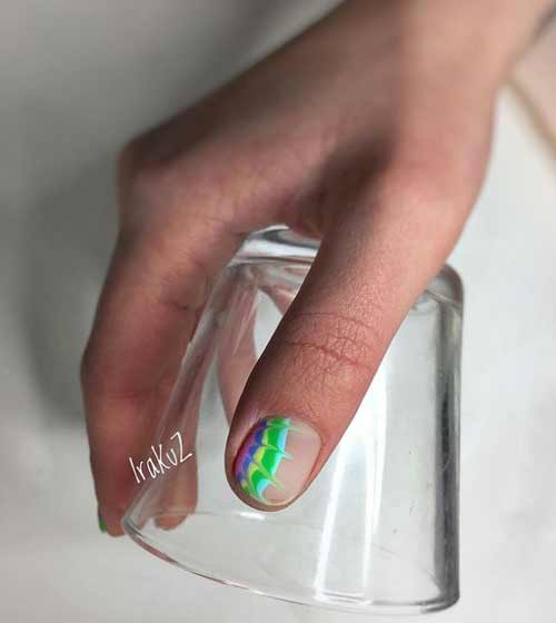 Rainbow trendy manicure