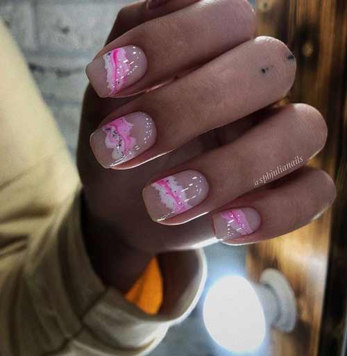 Pink trendy manicure