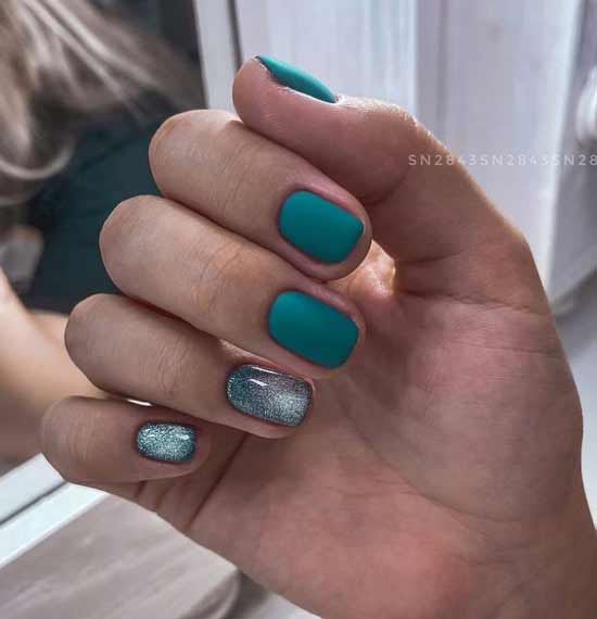 Green cat eye nails