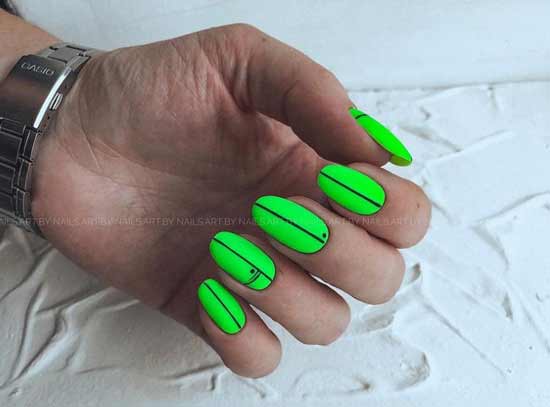 Green neon manicure