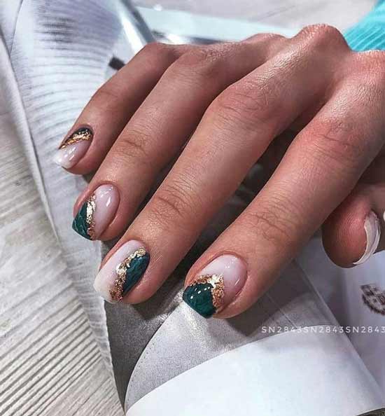 Green manicure texture