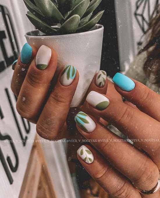 Green manicure 2021: photo of new items with the best nail designs