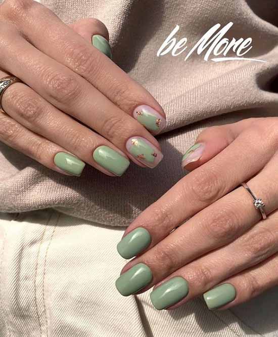 Green manicure 2021: photo of new items with the best nail designs