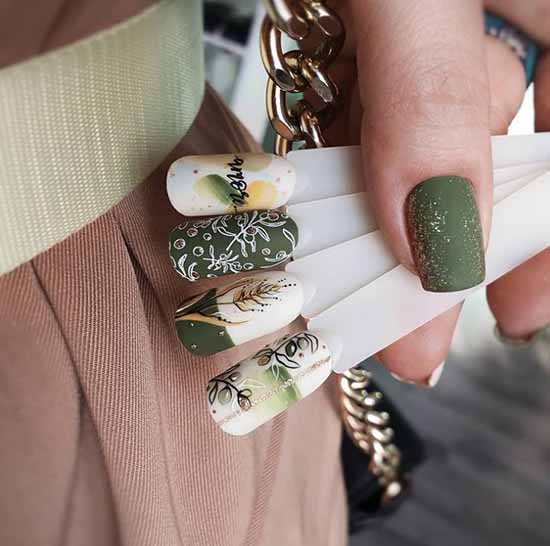 Green manicure 2021: photo of new items with the best nail designs