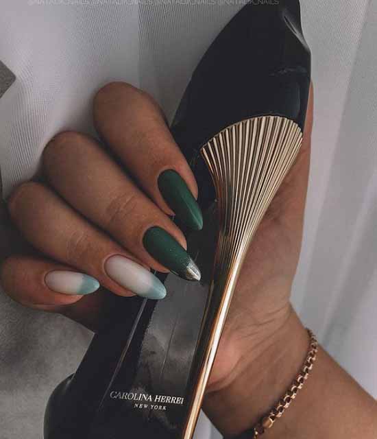 Green manicure 2021: photo of new items with the best nail designs