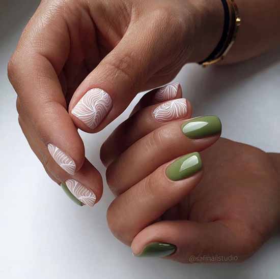 Green manicure 2021: photo of new items with the best nail designs