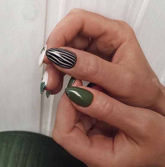 Green manicure 2021: photo of new items with the best nail designs